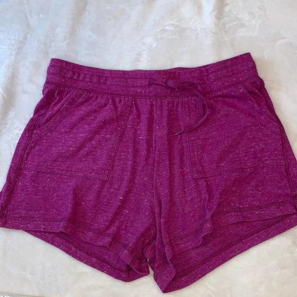 Athletic Works Purple Heathered Knit Shorts. 2 front pockets-elastic waist. NWOT - Picture 1 of 6